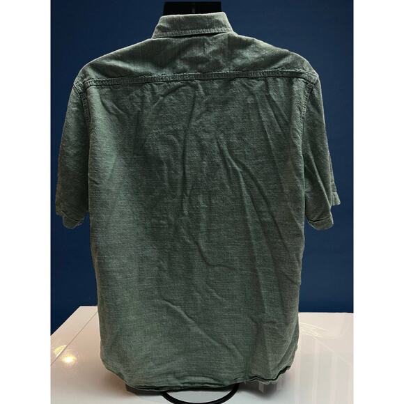 Woolrich Men’s XL Short Sleeve Button Down Shirt Green Casual Workwear - Picture 2 of 7